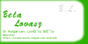 bela lovasz business card